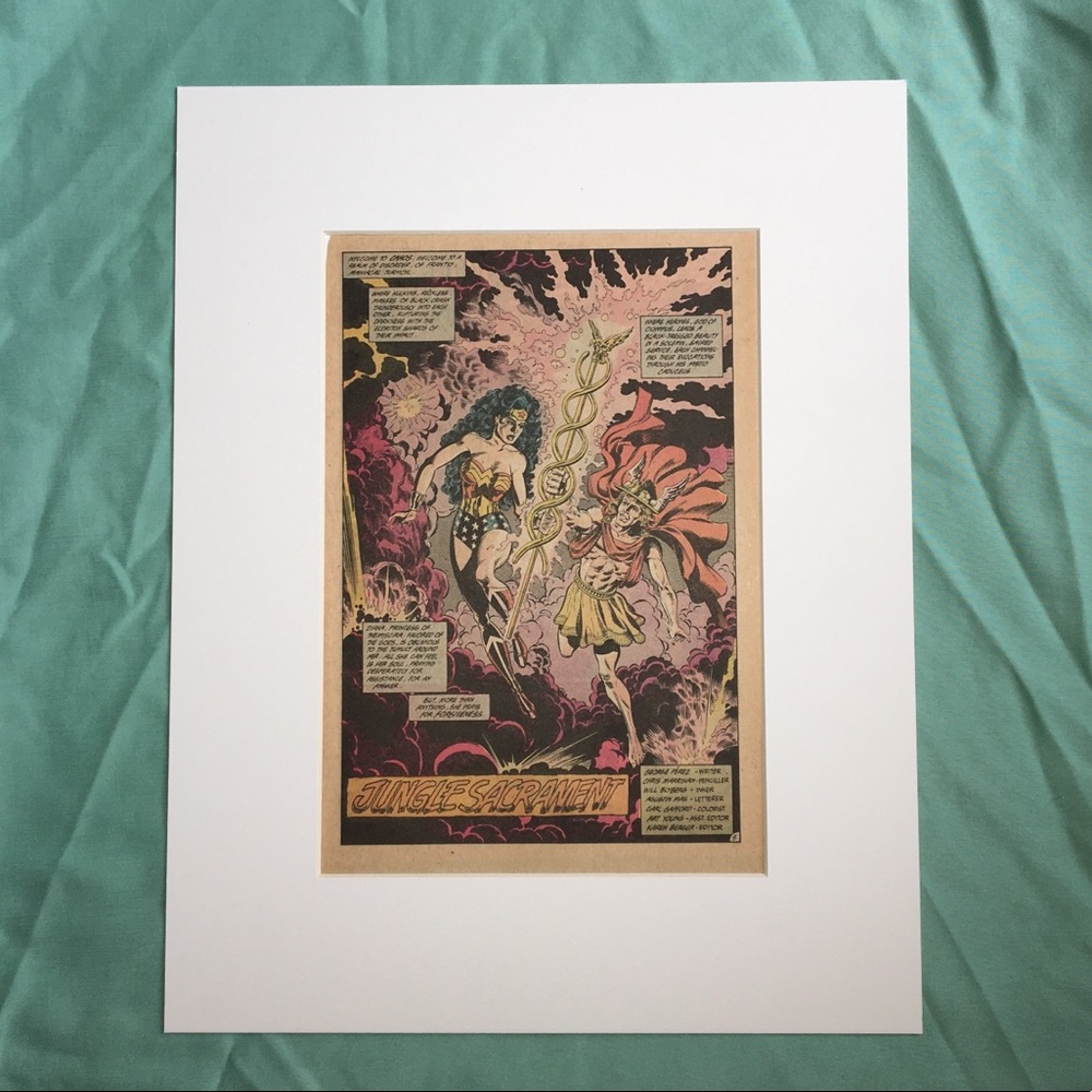 Wonder Woman Cover comic Art matted DC Comics